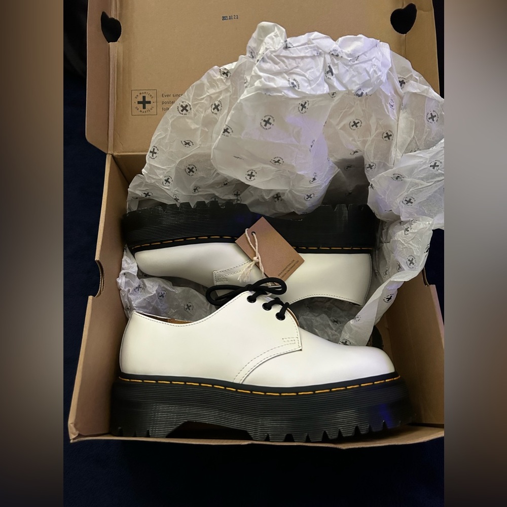 White Doc Marten Oxford Platforms